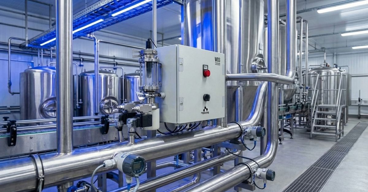 Sistema industrial Ozone LAB W03 instalado em linha de tratamento de água